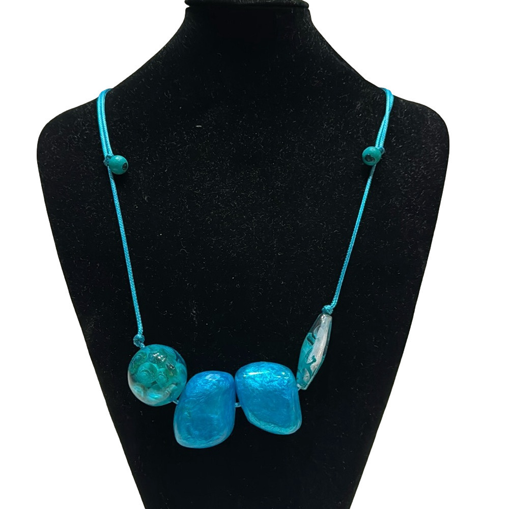 decouture Blue Rock Drop Pendant Necklace